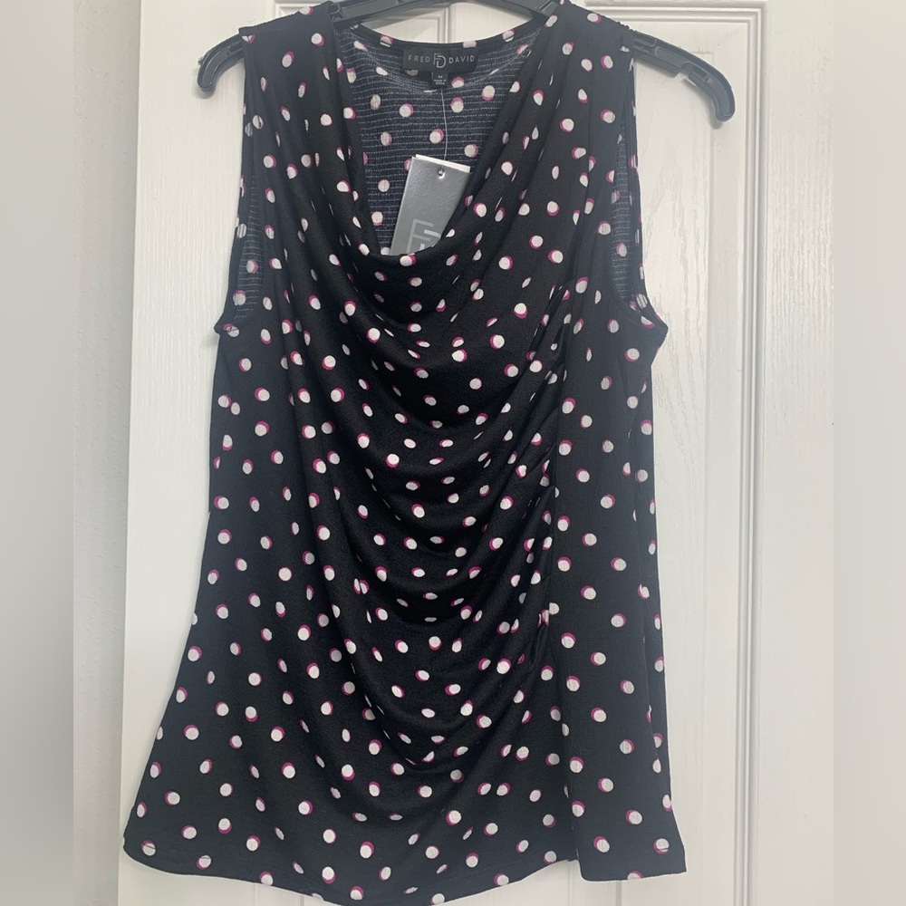 NWT Fred David Scoop Front Top Blouse Medium